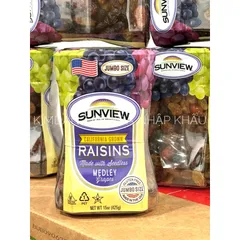 NHO KHÔ SUNVIEW RAISINS HỘP 425G NHẬP KHẨU MỸ HSD 3/2026
