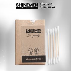 Tăm Bông SHINEMEN Hộp Giấy 100 Que Thân Gỗ Tự Nhiên - Sản Phẩm Vệ Sinh Cá Nhân Thân Thiện Môi Trường, An Toàn Cho Gia Đình