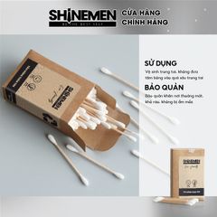 Tăm Bông SHINEMEN Hộp Giấy 100 Que Thân Gỗ Tự Nhiên - Sản Phẩm Vệ Sinh Cá Nhân Thân Thiện Môi Trường, An Toàn Cho Gia Đình
