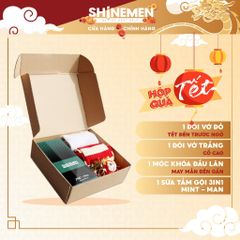 Bộ quà Tết 3 in 1 cho nam SHINEMEN - Sữa tắm gội Mint-Man 300ml, kèm vớ và móc khóa, chăm sóc da và tóc hiệu quả
