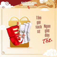 Bộ quà Tết 3 in 1 cho nam SHINEMEN - Sữa tắm gội Mint-Man 300ml, kèm vớ và móc khóa, chăm sóc da và tóc hiệu quả