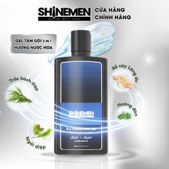 Sữa Tắm Gội Nam 3 in 1 SHINEMEN - Rửa Mặt Phục Hồi Hư Tổn Hương Nước Hoa AWA-AMOR 300ml - Chăm Sóc Tóc và Da TỪ Thiên Nhiên