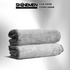 Khăn Tắm Cotton SHINEMEN Nhung Mềm Mịn Màu Xám Không Ra Màu 35x75cm - Khăn Gội Đầu Siêu Thấm Hút Cho Làn Da Nhạy Cảm