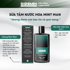 Bộ quà tặng Giáng Sinh Sữa Tắm Gội Rửa Mặt 3 trong 1 cho nam SHINEMEN hương nước hoa Mint-Man 300ml - Dưỡng da mềm mại, lưu hương lâu.