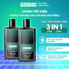 Combo Quà Tặng SHINEMEN: Sữa Tắm Gội & Rửa Mặt 3 in 1 Cho Nam Hương Nước Hoa Mint-Man 300ml - Dưỡng Ẩm Và Sạch Sâu