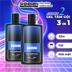 Combo 2 Sữa Tắm Gội và Rửa Mặt 3 in 1 SHINEMEN Cho Nam Hương Nước Hoa AWA-AMOR 300ml - Chăm Sóc Cho Da và Tóc Mềm Mại