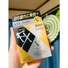 Nước Nhỏ Mắt Santen FX V+ Vàng 12ml - Giảm Mỏi Mắt, Làm Sáng và Dưỡng Mắt - Hàng Nội Địa Nhật Bản Chất Lượng Cao
