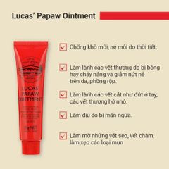 Kem Đa Năng Lucas Papaw Ointment 25g - Dưỡng Ẩm, Làm Dịu Da, Hỗ Trợ Da Khô Nẻ & Hăm Tã An Toàn Cho Cả Gia Đình