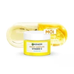 Kem Dưỡng Sáng Da Garnier Bright Complete Vitamin C 50ml - Yoghurt Sleeping Mask & Water Gel Chăm Sóc Da Rạng Rỡ Ban Ngày, Ban Đêm