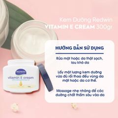 Kem Dưỡng Ẩm Redwin Vitamin E 330g - Phục Hồi Da, Giảm Nứt Nẻ, Dưỡng Mịn Da Cho Mặt Và Body