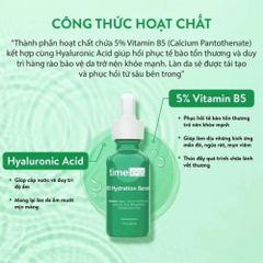 Tinh Chất Serum Timeless Vitamin B5 30ml - Phục Hồi Da, Giảm Mụn, Cấp Ẩm Sâu, Dành Cho Da Dầu Nhạy Cảm, An Toàn Không Hương Liệu