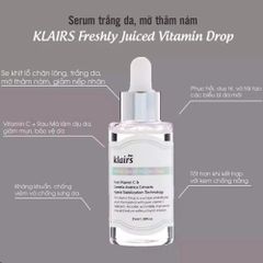 Serum Klairs Freshly Juiced Vitamin C Drop 35ml - Làm Sáng Da, Phục Hồi, Dưỡng Ẩm Cho Da Nhạy Cảm, Chống Oxy Hóa