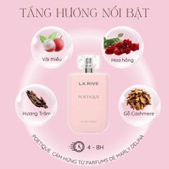 Nước Hoa Nữ La Rive Poetique EDP 90ml - Hương Hoa Hồng và Mẫu Đơn Quyến Rũ, Thanh Lịch, Lưu Hương Lâu 4-8 Giờ