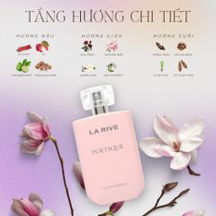 Nước Hoa Nữ La Rive Poetique EDP 90ml - Hương Hoa Hồng và Mẫu Đơn Quyến Rũ, Thanh Lịch, Lưu Hương Lâu 4-8 Giờ