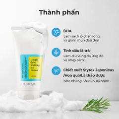 Sữa Rửa Mặt Gel Cosrx Low pH Good Morning 150ml - Làm Sạch Dịu Nhẹ, Kháng Khuẩn Tràm Trà, Phù Hợp Da Dầu, Nhạy Cảm, Mụn