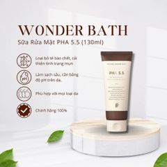 Sữa Rửa Mặt Byvibes Wonder Bath PHA 5.5 130ml - Làm Sạch Dịu Nhẹ, Hỗ Trợ Cải Thiện Mụn, Giữ Da Ẩm Mịn cho Tất Cả Loại Da