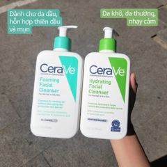 Sữa Rửa Mặt CeraVe Làm Sạch & Dưỡng Ẩm Dịu Nhẹ 236ml/473ml - Dành Cho Da Nhạy Cảm, Kiểm Soát Mụn Hiệu Quả