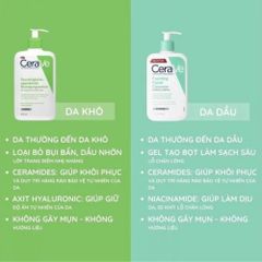 Sữa Rửa Mặt CeraVe Làm Sạch & Dưỡng Ẩm Dịu Nhẹ 236ml/473ml - Dành Cho Da Nhạy Cảm, Kiểm Soát Mụn Hiệu Quả