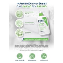 Sữa Rửa Mặt CeraVe Làm Sạch & Dưỡng Ẩm Dịu Nhẹ 236ml/473ml - Dành Cho Da Nhạy Cảm, Kiểm Soát Mụn Hiệu Quả