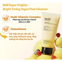 Sữa Rửa Mặt Belif Super Knights Vegan 150ml - Làm Sạch Sâu, Se Khít Lỗ Chân Lông, Dưỡng Sáng Da, Phù Hợp Mọi Loại Da