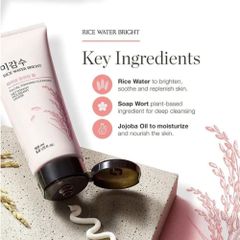 Sữa Rửa Mặt Gạo The Face Shop 150ml - Tẩy Trang, Làm Sáng Da, Chiết Xuất Từ Nước Gạo và Hạt Cám Gạo Mịn, Dưỡng Ẩm Tốt
