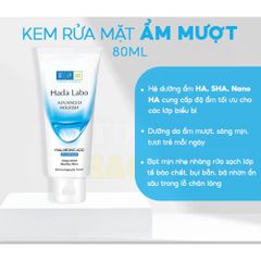 Sữa Rửa Mặt Dưỡng Ẩm Hada Labo 80g - Làm Sạch Bụi Bẩn, Cấp Ẩm Tối Đa Cho Da Mịn Màng, Đặc Biệt Cho Da Nhạy Cảm
