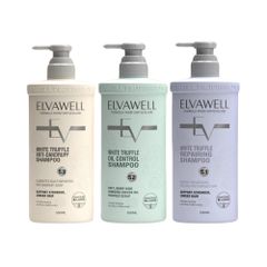 Bộ Dầu Gội Xả Nấm Truffle Elvawell 1000ml - Phục Hồi Tóc Hư Tổn, Giảm Gàu, Kiểm Soát Dầu Bết, Dưỡng Mềm Mượt