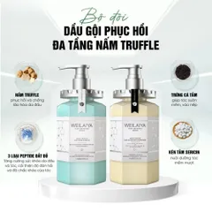 Dầu Gội Xả Phục Hồi Đa Tầng Nấm Truffle Weilaiya 450ml - Suôn Mượt, Giảm Gàu, Phục Hồi Tóc Hư Tổn