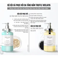 Dầu Gội Xả Phục Hồi Đa Tầng Nấm Truffle Weilaiya 450ml - Suôn Mượt, Giảm Gàu, Phục Hồi Tóc Hư Tổn