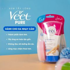 Kem Tẩy Lông Veet Nhật Bản 150g + Kèm Bông Mút -Làm Sạch Lông Nhanh Chóng, Dưỡng Da Mịn Màng 387928
