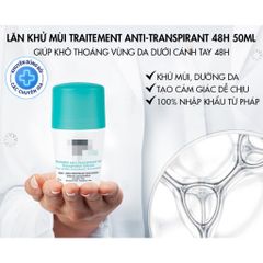 Lăn Khử Mùi Vichy Cho Da Nhạy Cảm 50ml - Khô Thoáng, Kiểm Soát Mồ Hôi 48-72H