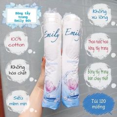 Bông Tẩy Trang Emily 100% Cotton Mềm Mịn Không Xơ Bông Tiện Dụng Cho Mọi Loại Da 120 Miếng