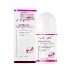 Lăn Khử Mùi Whisis Glutathione 50ml – Giảm Mồ Hôi, Hỗ Trợ Khử Thâm & Dưỡng Sáng Da Vùng Nách