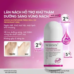 Lăn Khử Mùi Whisis Glutathione 50ml – Giảm Mồ Hôi, Hỗ Trợ Khử Thâm & Dưỡng Sáng Da Vùng Nách