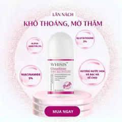 Lăn Khử Mùi Whisis Glutathione 50ml – Giảm Mồ Hôi, Hỗ Trợ Khử Thâm & Dưỡng Sáng Da Vùng Nách
