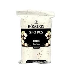 Bông Tẩy Trang Dập Đa Điểm 240 Miếng - 100% Cotton Thiên Nhiên, Mềm Mịn, Không Xơ Bông, Phù Hợp Mọi Loại Da