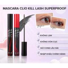 Chuốt Mi Mascara Clio Kill Lash Superproof 7g - Mi Cong, Dài & Dày Tự Nhiên, Chống Lem, Dưỡng Mi Bền Đẹp, Xuất Xứ Hàn Quốc