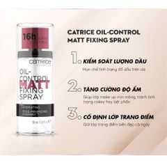 Xịt Khóa Nền Catrice Fixing Spray 50ml - Giữ Lớp Trang Điểm Lâu Trôi, Kiềm Dầu, Căng Bóng Cho Mọi Loại Da