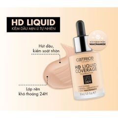 Kem Nền Catrice HD Liquid Coverage 24h SPF25 30ml - Che Phủ Tốt, Lâu Trôi, Mỏng Nhẹ, Phù Hợp Mọi Loại Da