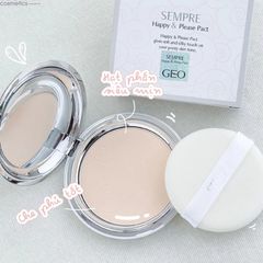 Phấn Phủ Geo Sempre Happy & Please Pact 22g - Kiềm Dầu, Dưỡng Ẩm, Lâu Trôi, Phấn Nén Cho Da Dầu & Hỗn Hợp, Hộp Sang Trọng