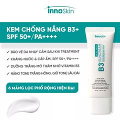Kem Chống Nắng Innoskin B3+ Nano SPF50+ PA++++ 50ml - Nâng Tone Da, Kiềm Dầu, Chống Nắng Tối Ưu, Phù Hợp Da Dầu Hỗn Hợp