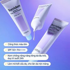 Kem Chống Nắng Torriden DIVE-IN Tone Up SPF50+ PA++++ 50ml - Nâng Tông Da Tự Nhiên, Chống Nắng Toàn Diện, Cấp Ẩm, Dành Cho Da Vàng, Da Xỉn Màu