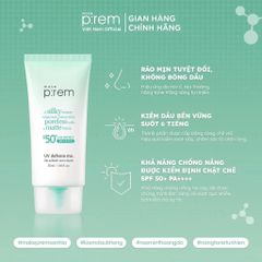 Kem Chống Nắng Make P:rem UV Sun Cream SPF50+ PA++++ 50ml - Dịu Nhẹ Da Nhạy Cảm, Kiềm Dầu Tốt, Bảo Vệ Tối Ưu