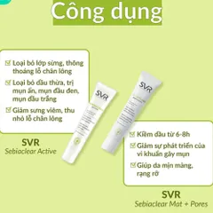 Kem Dưỡng SVR Sebiaclear Hydra & Active Gel 40ml - Kiểm Soát Dầu, Giảm Mụn, Dưỡng Ẩm Cho Da Dầu & Nhạy Cảm