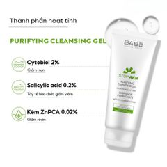 Sữa Rửa Mặt Gel BABE Stop AKN 200ml - Làm Sạch Sâu, Ngăn Ngừa Mụn, Phù Hợp Da Nhạy Cảm và Da Dầu