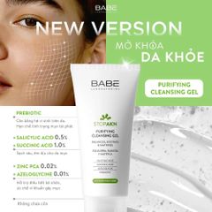 Sữa Rửa Mặt Gel BABE Stop AKN 200ml - Làm Sạch Sâu, Ngăn Ngừa Mụn, Phù Hợp Da Nhạy Cảm và Da Dầu