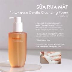 Sữa Rửa Mặt Sulwhasoo Gentle Cleansing Foam 200ml - Dưỡng Ẩm & Làm Sạch Dịu Nhẹ, Phù Hợp Với Da Nhạy Cảm Hàn Quốc
