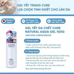 Gel Tẩy Tế Bào Da Chết Cure Natural Aqua 250g - Tẩy Da Chết Dịu Nhẹ, Sáng Mịn Từ Nhật, Phù Hợp Mọi Loại Da