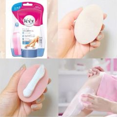 Kem Tẩy Lông Veet Nhật Bản 150g + Kèm Bông Mút -Làm Sạch Lông Nhanh Chóng, Dưỡng Da Mịn Màng 388724