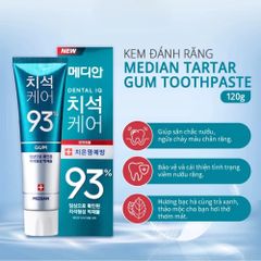 Kem Đánh Răng Median 93% Hàn Quốc 120g - Làm Trắng, Ngừa Mảng Bám, Thơm Miệng, Chăm Sóc Nướu Toàn Diện